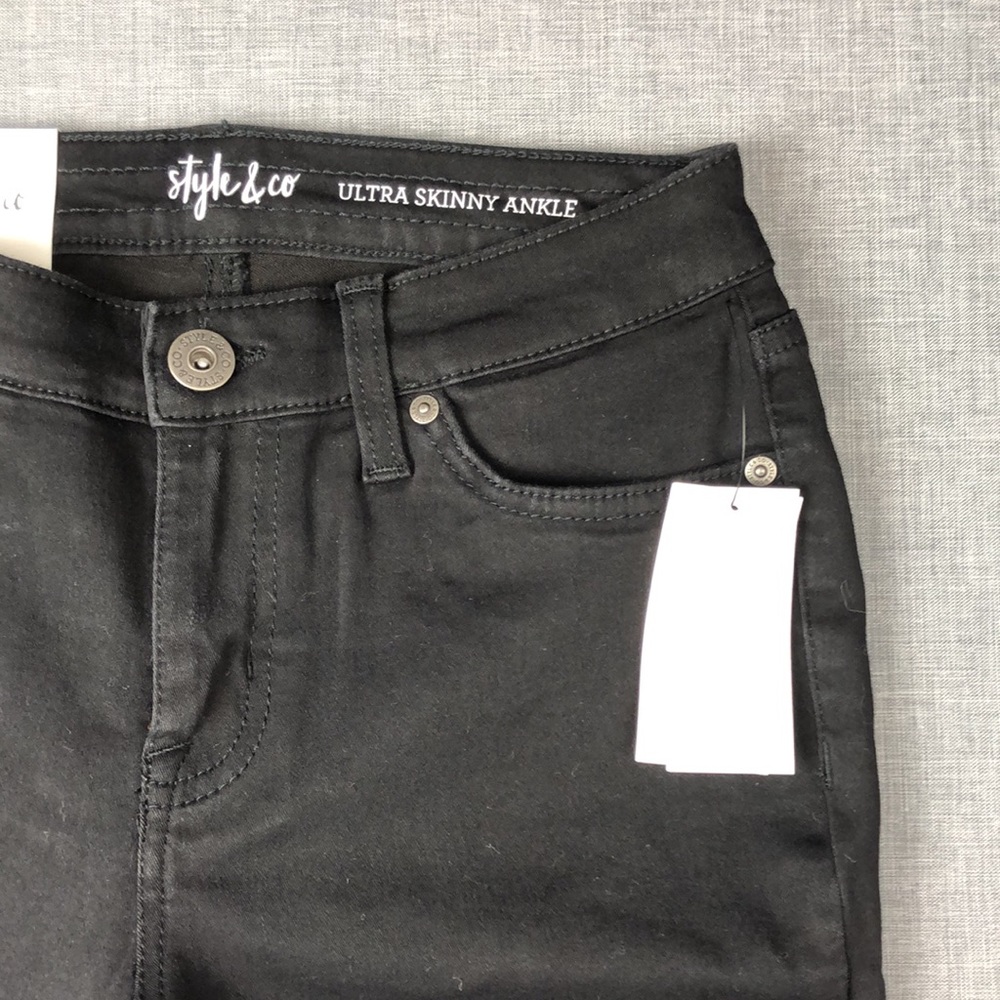 Style & Co Black Ultra Skinny Ankle Jeans Size 6P - Picture 3 of 6